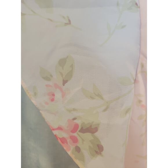 Baby Pink Floral Milk Maid‎ Coquette Flutter Sleeve Midi Dress Bridal A Line - Picture 6 of 7